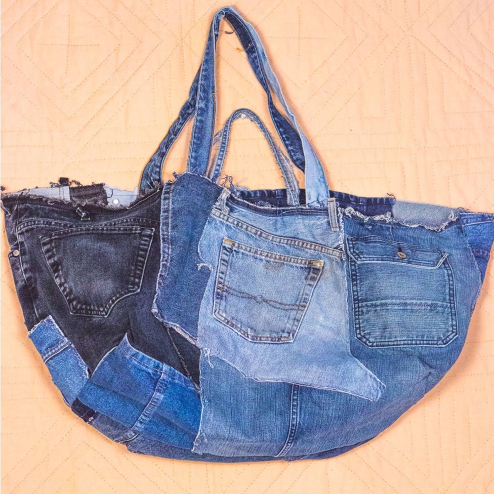 Handmade Etsy Patchwork Denim Tote Bag